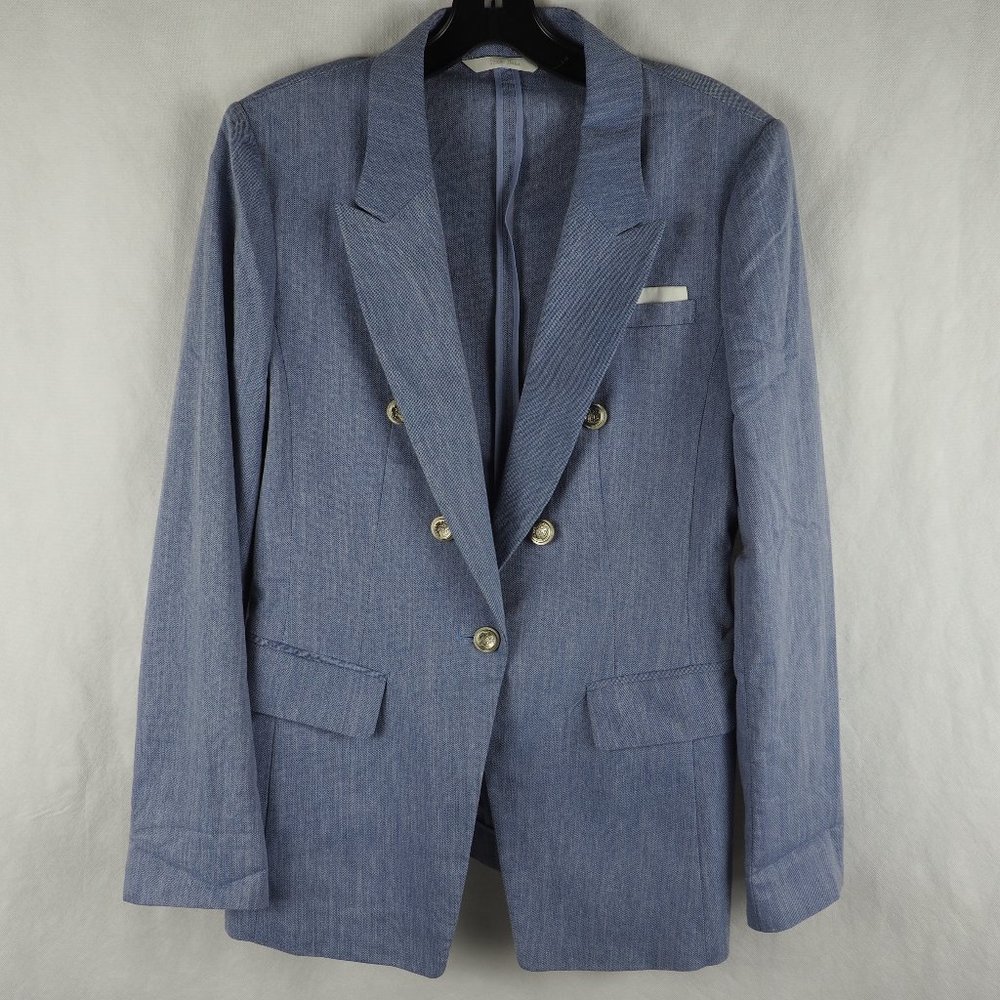 Izzat Baba Blazer Jacket Lightweight Blue Large